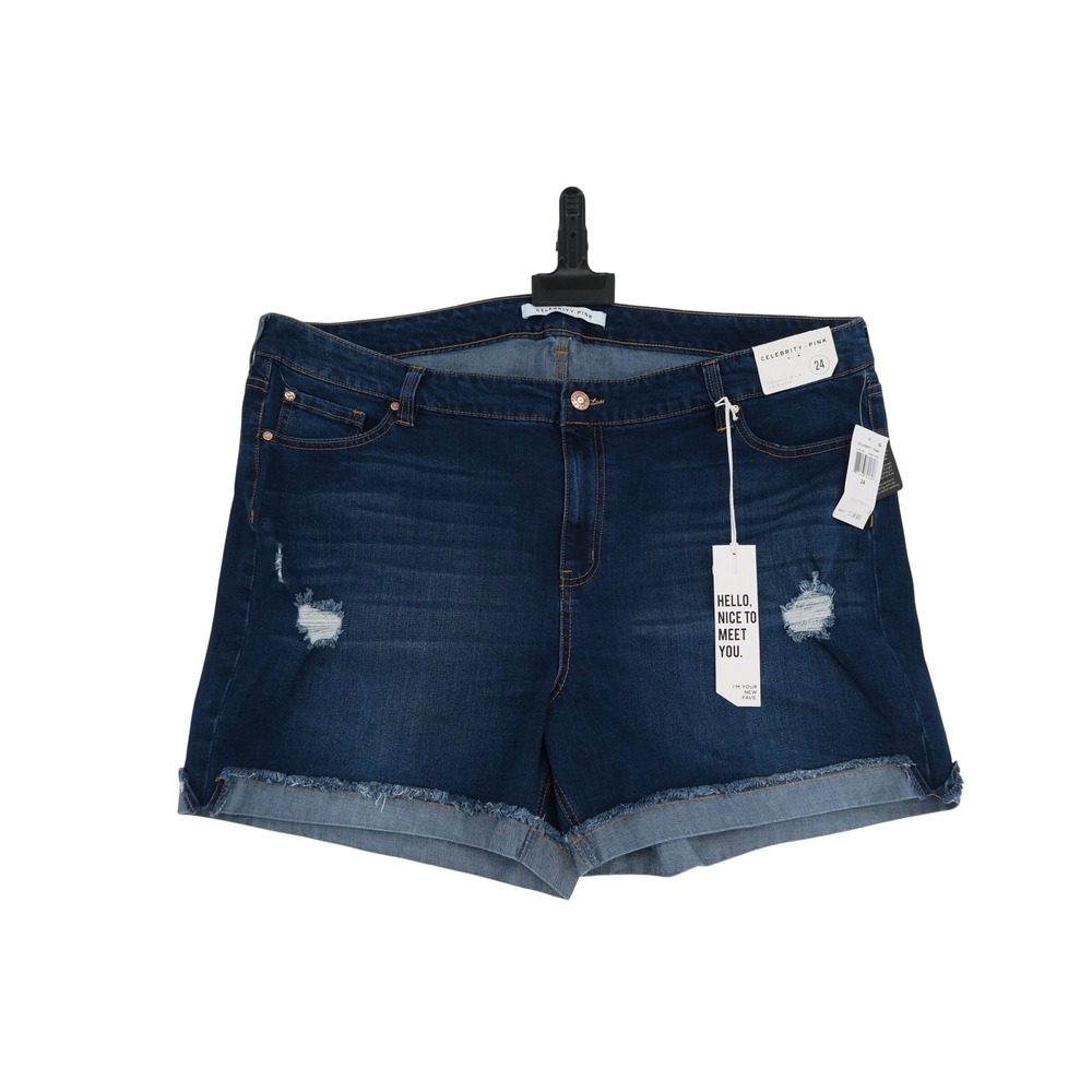 Celebrity Pink Womens‎ Plus Size 24 Distressed Denim Shorts Blue  NEW